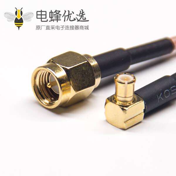SMA公头直式转MCX弯式公头组装线材接RG316