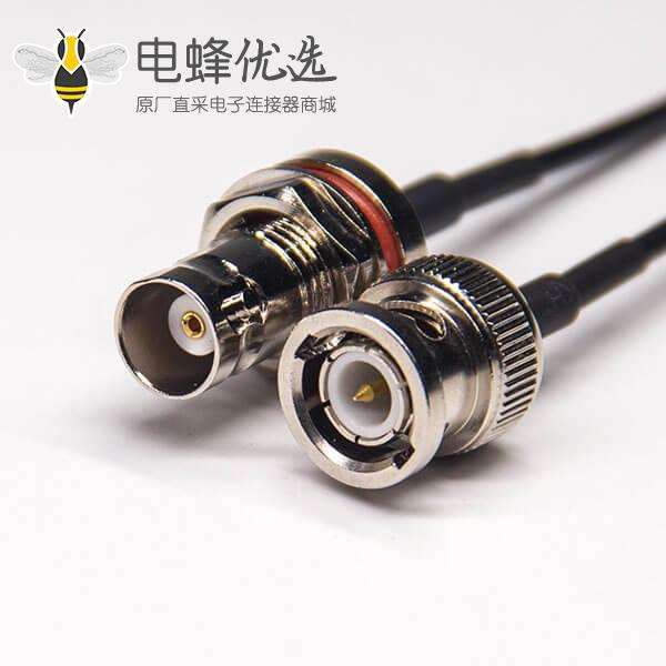 BNC母头直式防水转BNC公头直式RF线材接RG174线