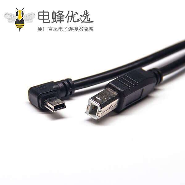mini&nbsp;usb&nbsp;type&nbsp;b线材双公头usb b直式转mini usb左弯头