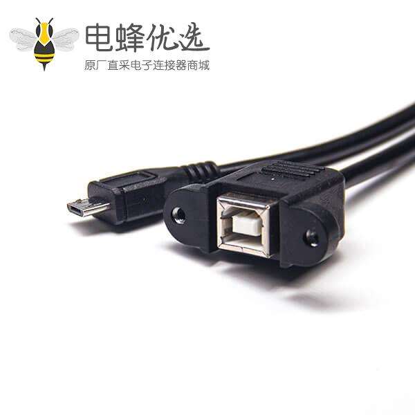 usb&nbsp;b型母座2.0 usb线材转micro usb直公头