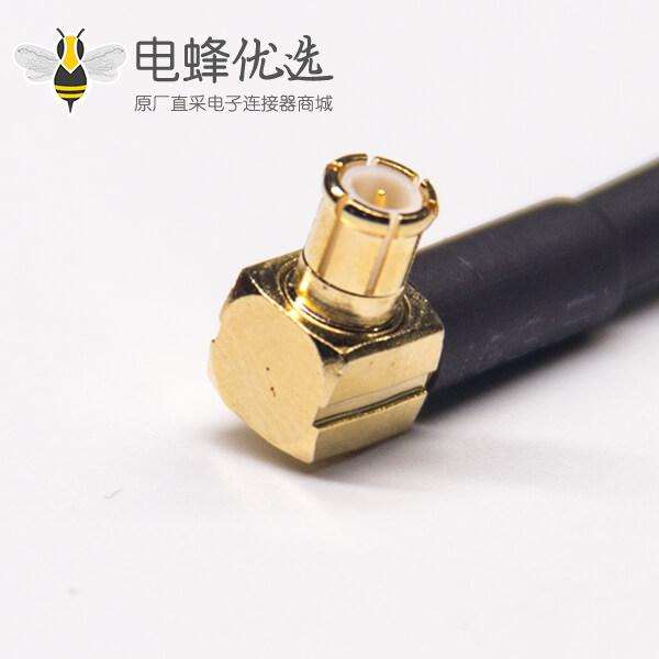 MCX线束焊接弯式公头镀金接头转N型弯式公头镀镍接RG174线