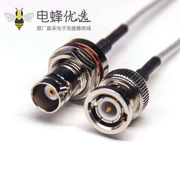 BNC公头直式转BNC母头直式防水式同轴线缆接RG316