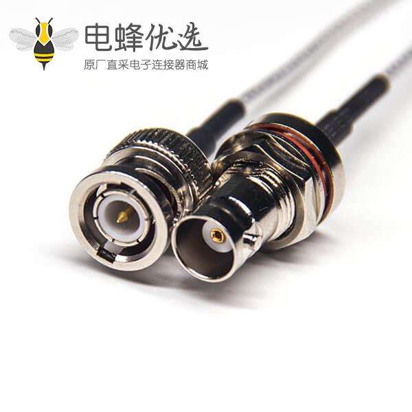 BNC公头直式转BNC母头直式防水式同轴线缆接RG316