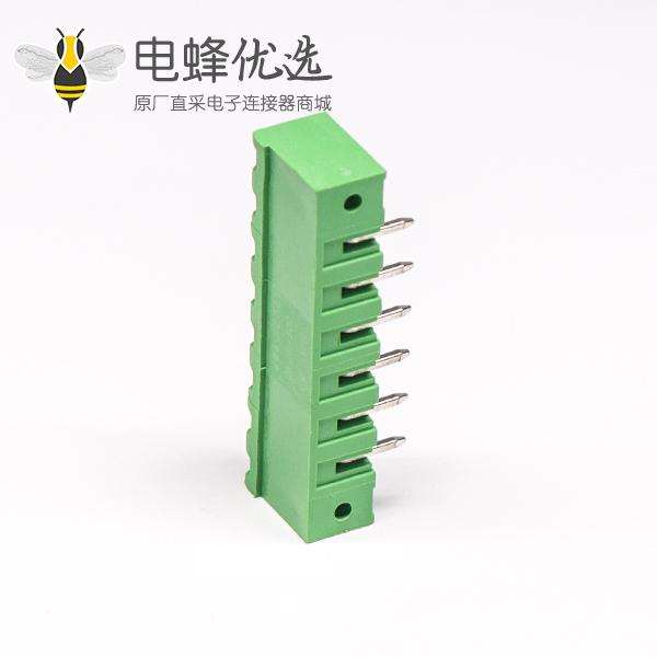 接线端子弯针带耳固定插头插拔式5芯法兰固定式接线端子