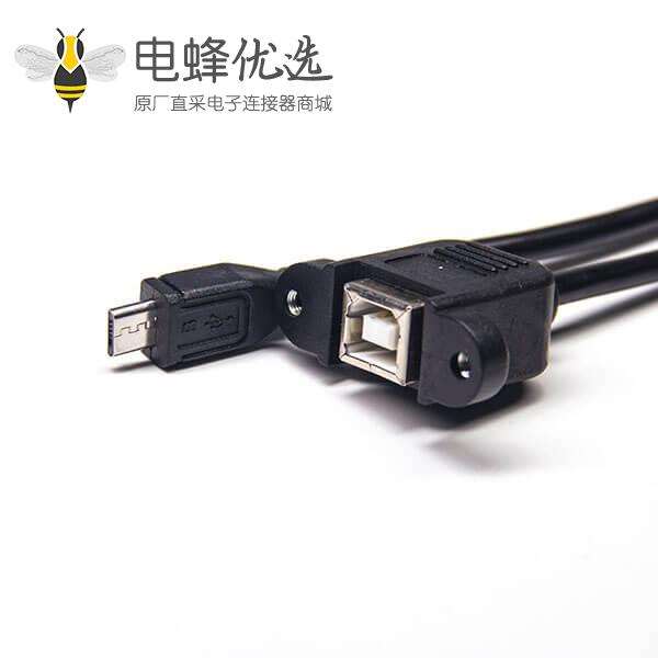 usb&nbsp;b型母座2.0 usb线材转micro usb直公头