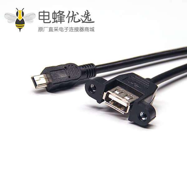 mini&nbsp;usb公口b型插头直式转usb a母头直式