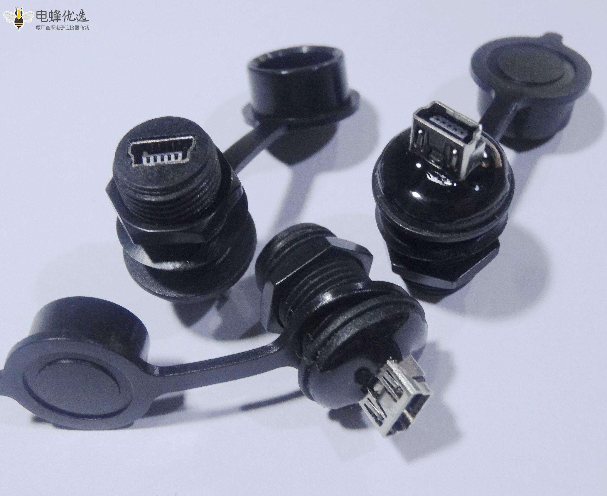 MiniUSB 5F M12-1.0 -MiniUSB 5F 防水 转接头