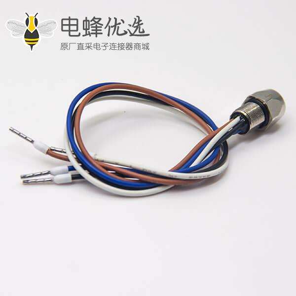 防水M8插座焊线直式母头插座4芯螺纹连接器