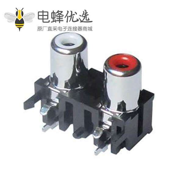 1&times;2RCA同轴连接器4孔位90度AV接口