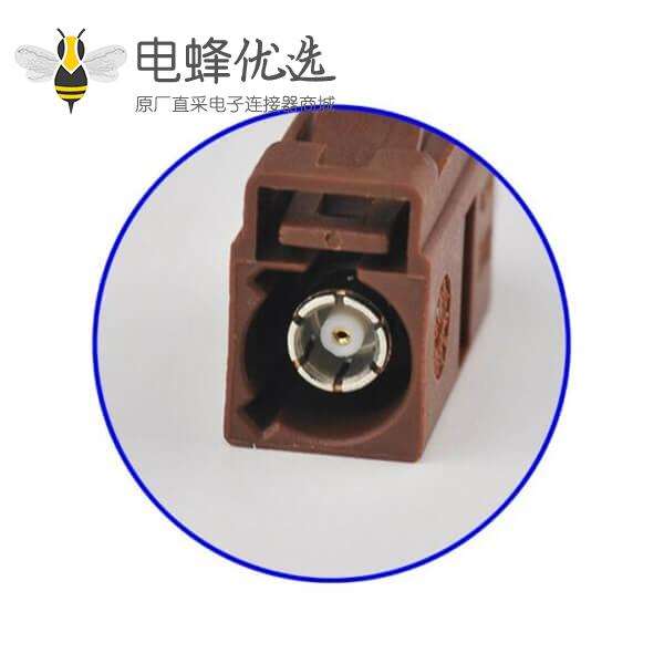Fakra 高频连接器F型母头棕色压接接线RG316 RG174汽车电视用连接器