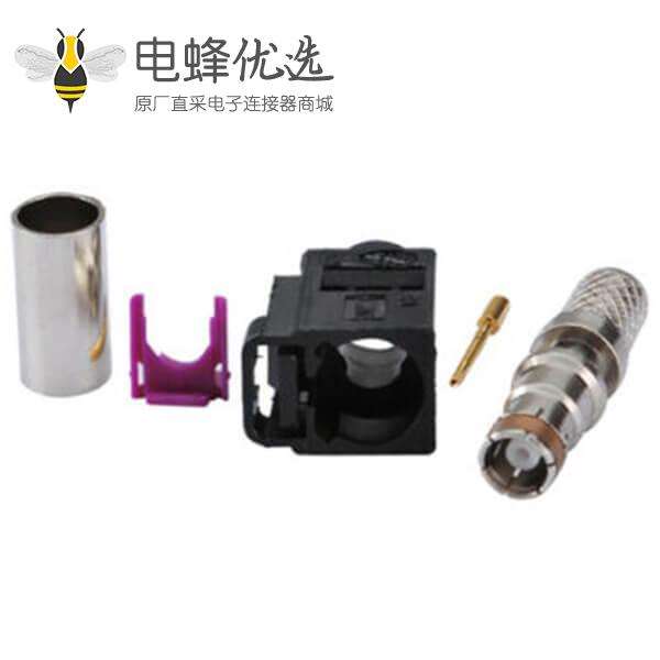 汽车Fakra母头A型压接焊接接线RG58 LMR-195 RG400 RG142连接器