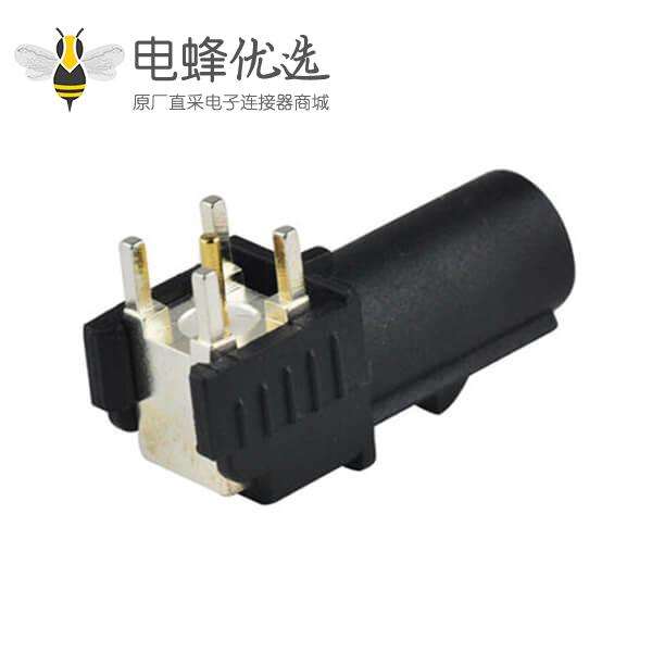 Fakra连接器PCB板安装A型弯式公头RF系列黑色卫星收音机WIFI用连接器