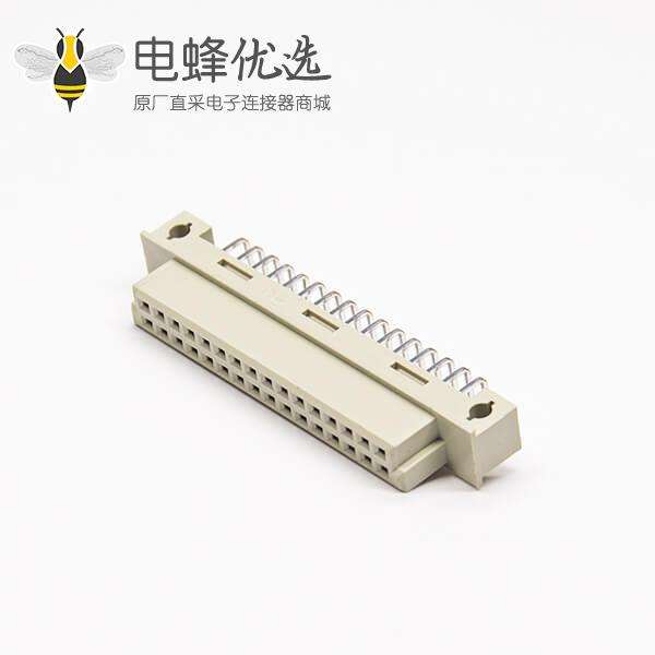 DIN41612欧式插座 节距2.54mm32芯（A+B）90度弯插母头插孔式接PCB板安装