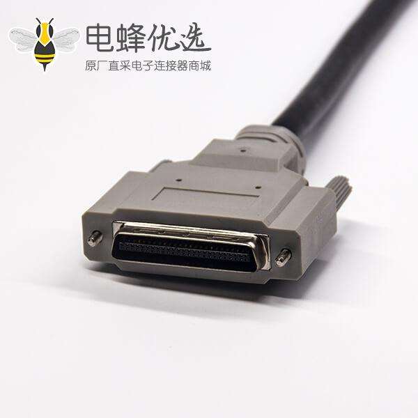 SCSI线50 HPDB直式插头转插座螺丝锁注塑成型线缆1米