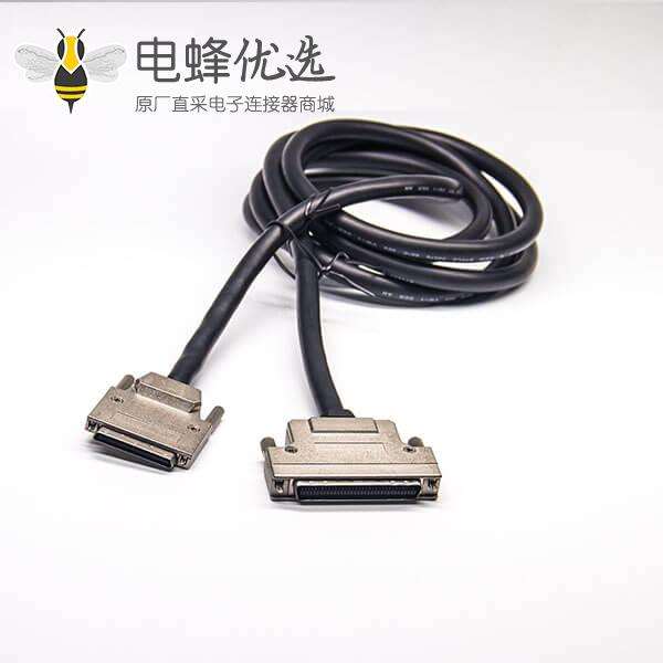 68Pin SCSI线HPCN公头转VHDCI型68芯公头双边线锌合金外壳组装线2米