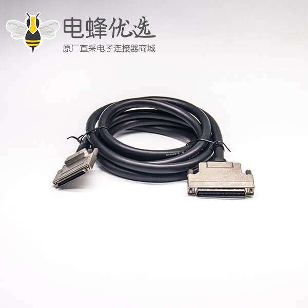 68Pin SCSI线HPCN公头转VHDCI型68芯公头双边线锌合金外壳组装线2米