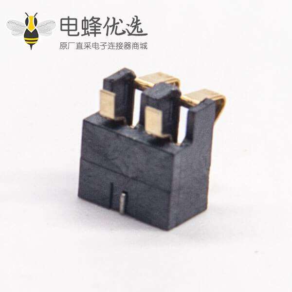 电池座2芯公插头镀金PCB板贴板安装2.5PH接触片式