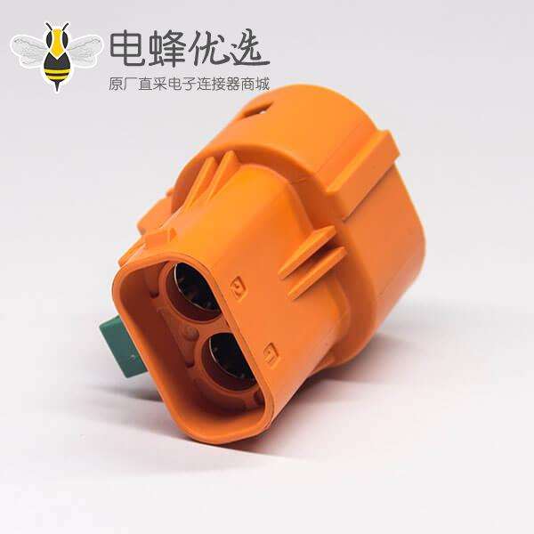 新能源汽车高压连接器插头2芯塑料电流150A直式互锁