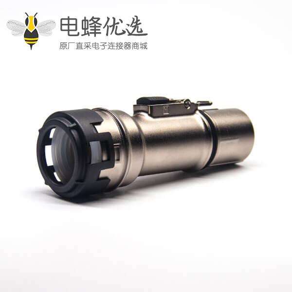 新能源高压互锁连接器单芯8mm电流200A直式金属带屏蔽插头