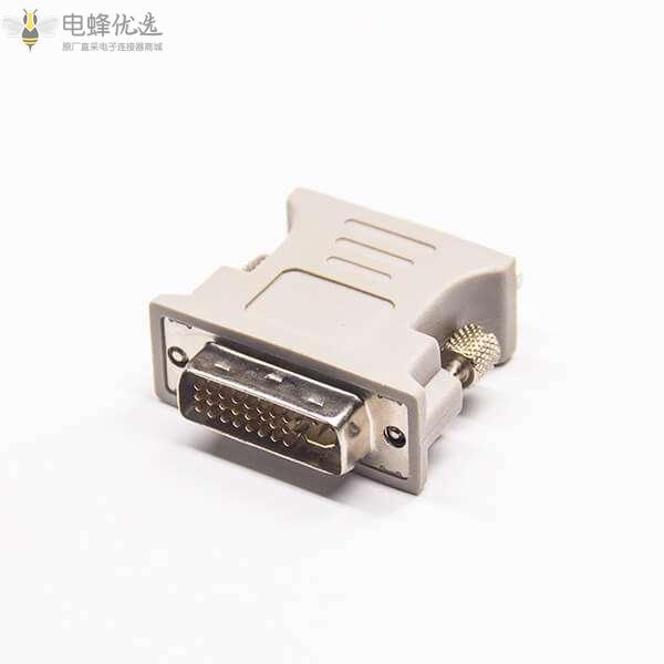 DVI接头24+5芯公头转高密度D-Sub15芯母头180&deg;