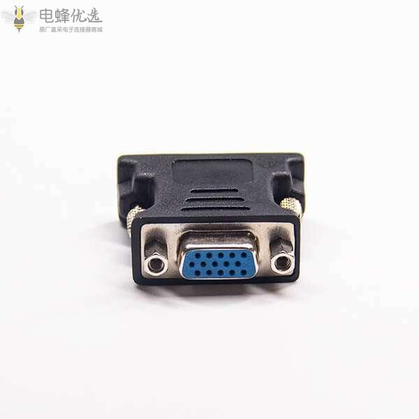 DB15转接头注塑VGA15芯高密度母头转DVI公头18+1芯直式