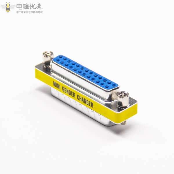 D-Sub 转接头180&deg;公转母标准型25芯金属转接头