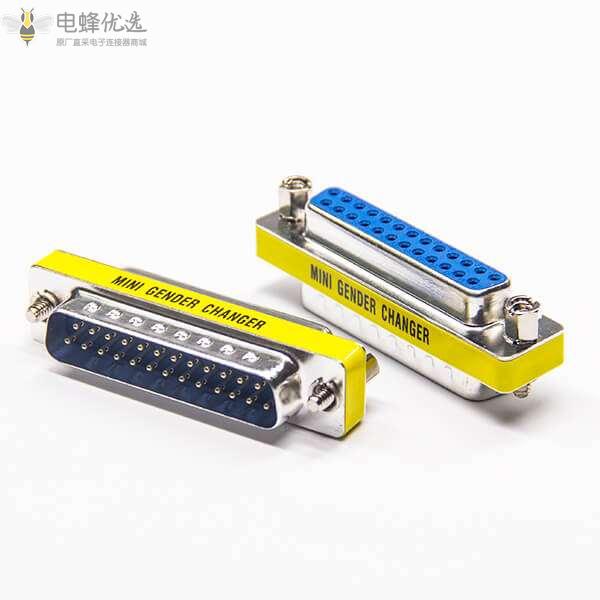 D-Sub 转接头180&deg;公转母标准型25芯金属转接头