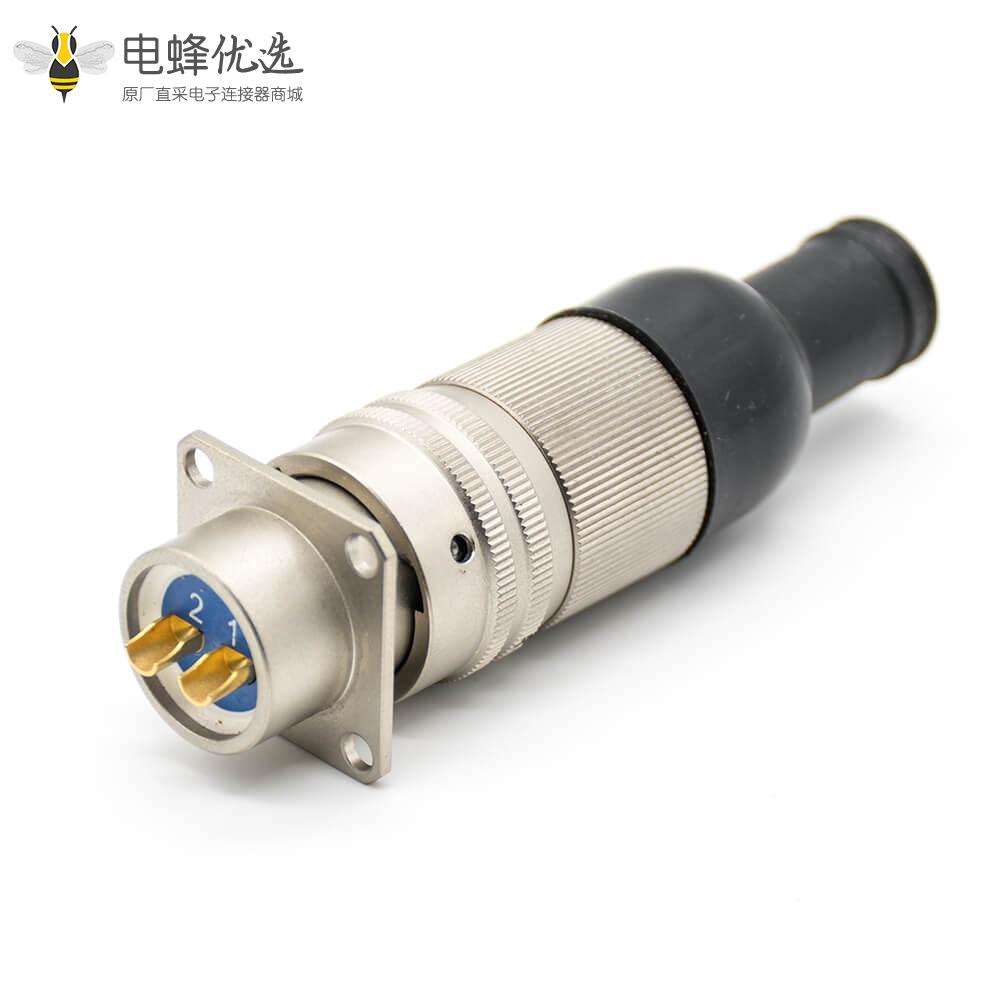 Y50DX连接器母插头&公插座直式卡口连接面板安装焊杯接线铝合金