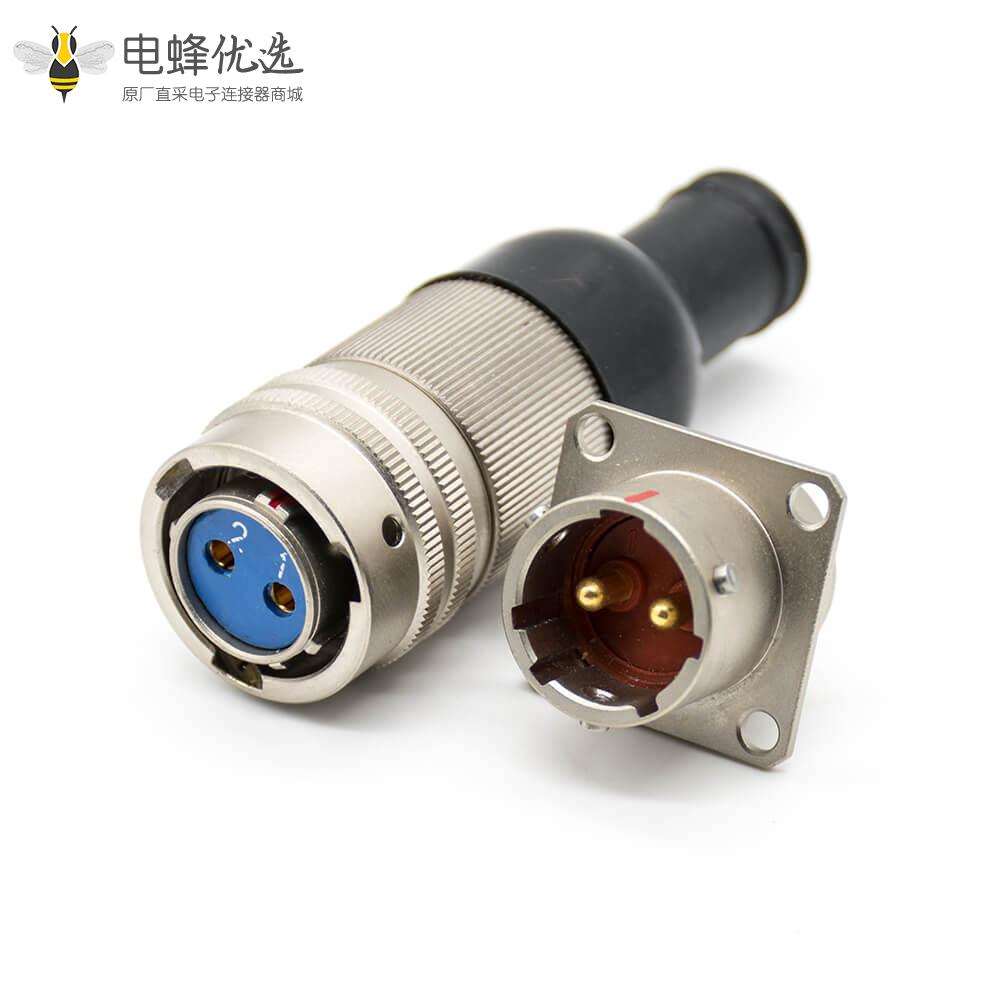 Y50DX连接器母插头&公插座直式卡口连接面板安装焊杯接线铝合金