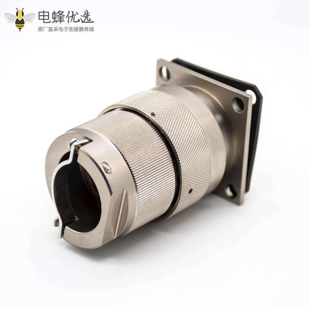 17芯连接器4孔法兰Y27G插头&插座直式卡口连接工防黄铜焊杯接线电缆式公母对接