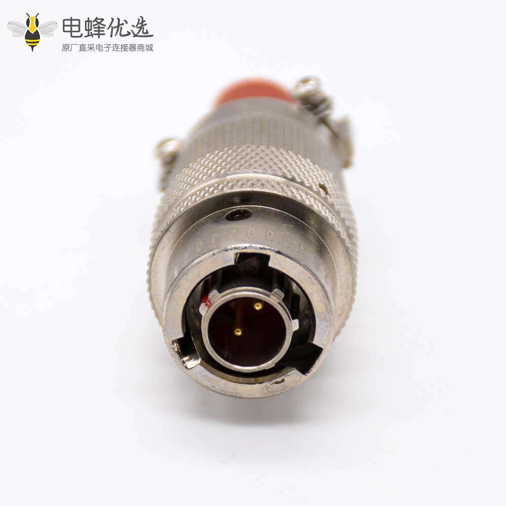 YGD连接器08壳体号公插头4芯直式卡口连接化学镀暗镍接线焊杯