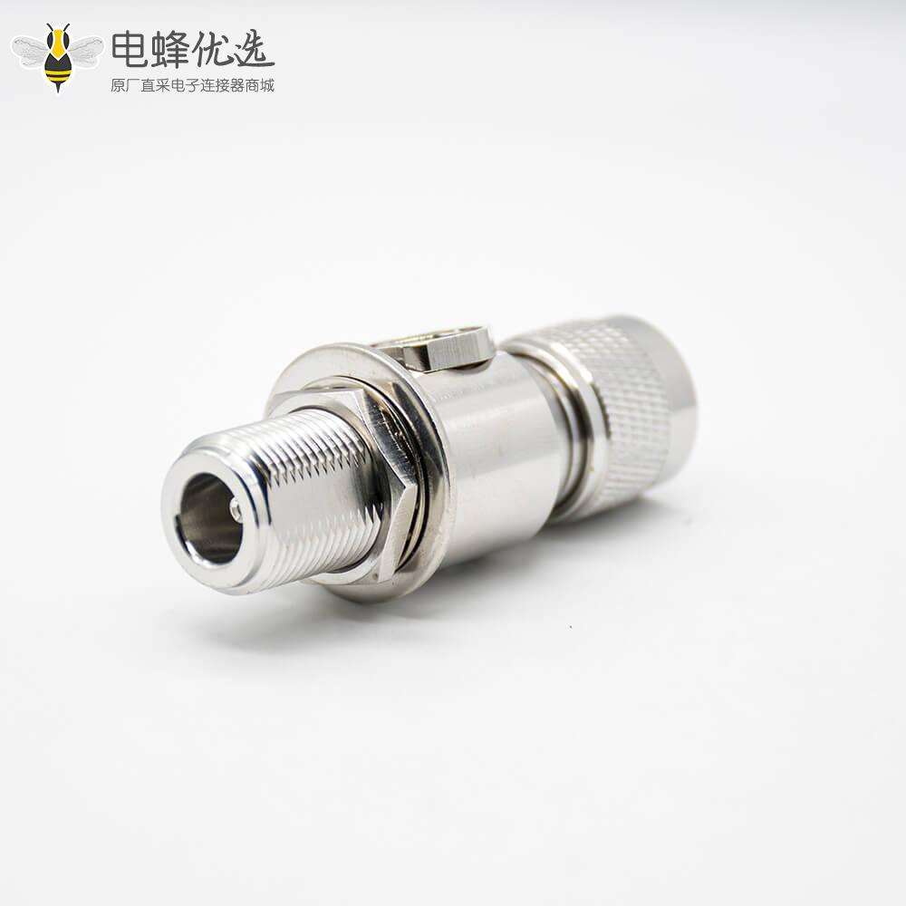 射频避雷器N公头转N母头N-JKYIP67镀镍180&deg;同轴避雷器