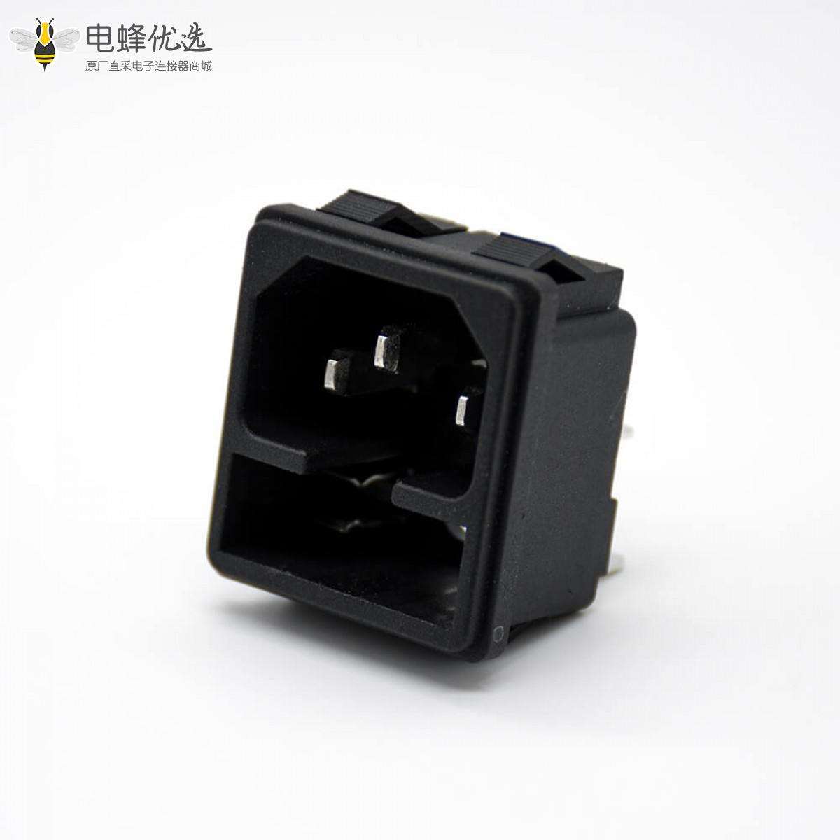 AC品字电源插座三芯直式AC-02公头插孔电源连接器