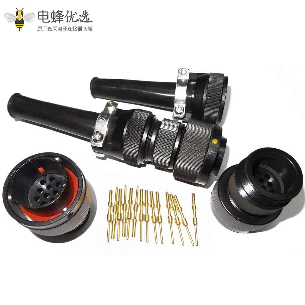 卡口圆形连接器JL公插头14芯焊接卡扣连接直式牵引连接器接线美标