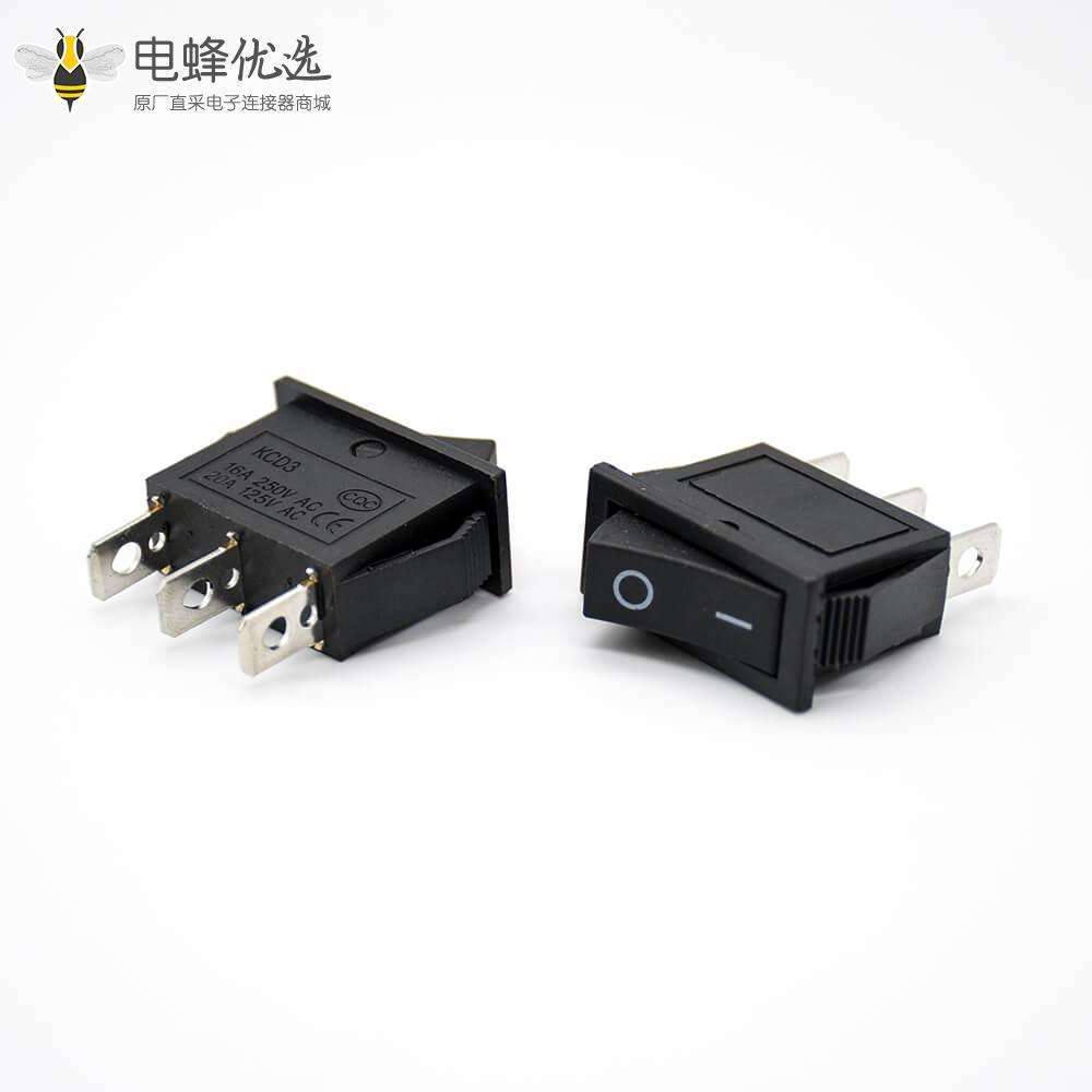 KCD3开关3脚2挡操作面板KCD3-102翘板船型电子接线开关