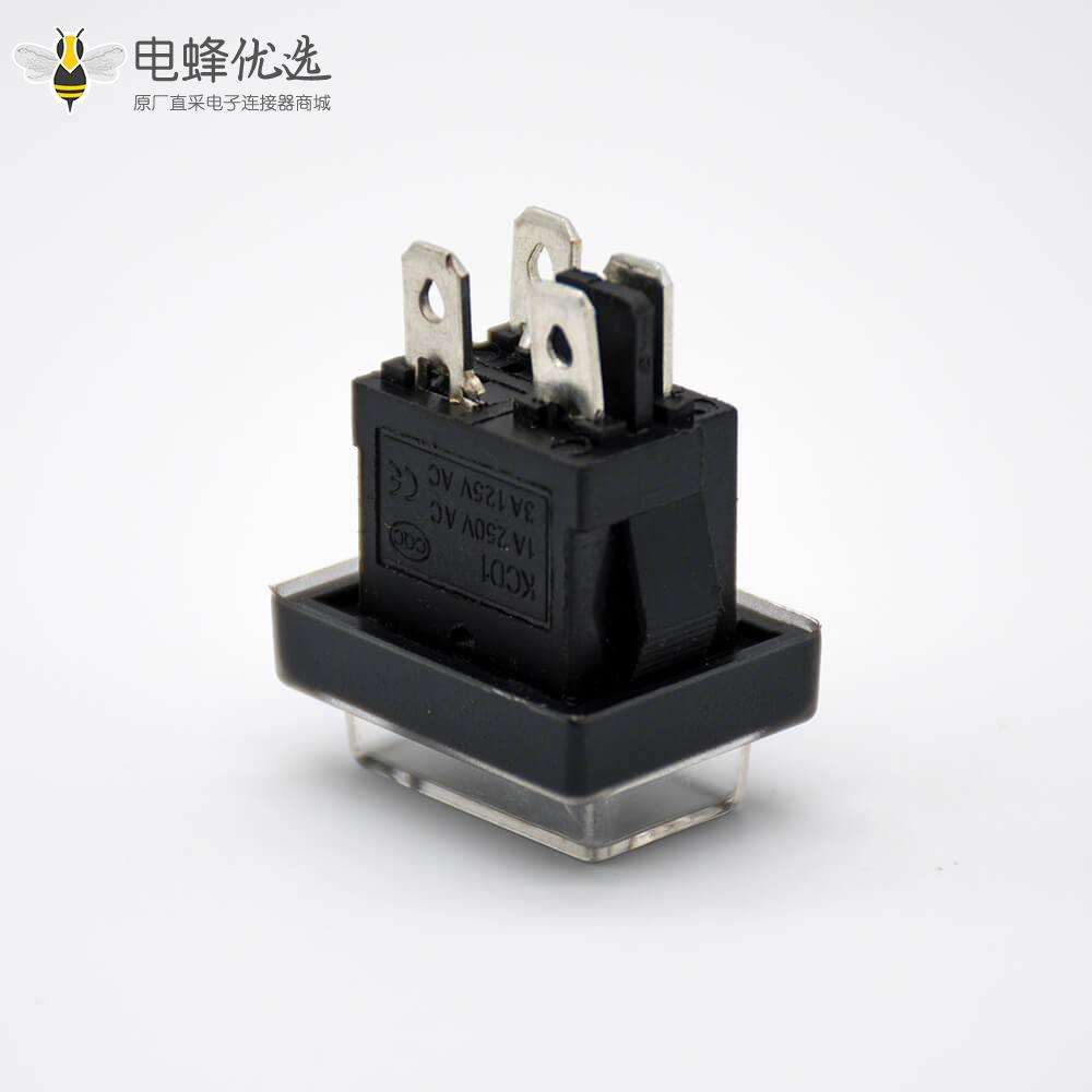 KCD1船型开关带防尘罩面板安装接线4脚铁脚2挡KCD1-104直式