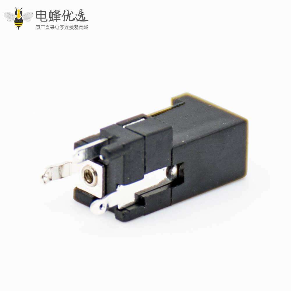 DC直流电源插座公插座插孔贴片焊接直式不带屏蔽黑色塑料连接器