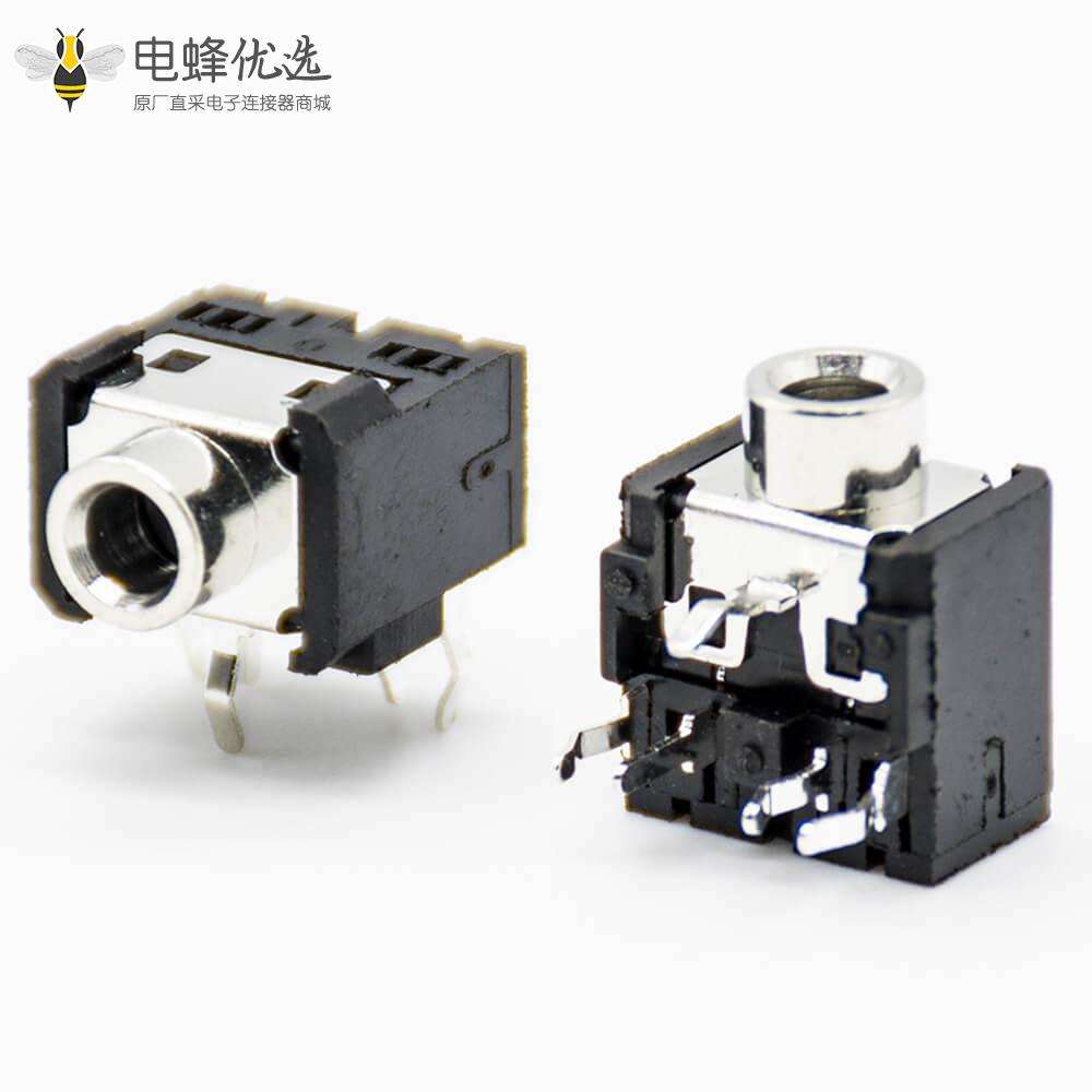 电源接口插座贴片焊接弯式不带屏蔽塑料DC电源连接器母插座插孔