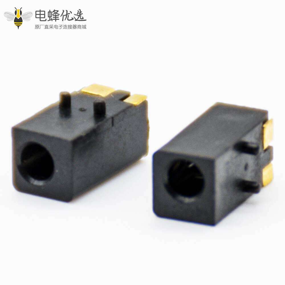 电源连接器DC母插座,贴板贴片焊接塑料弯式不带屏蔽