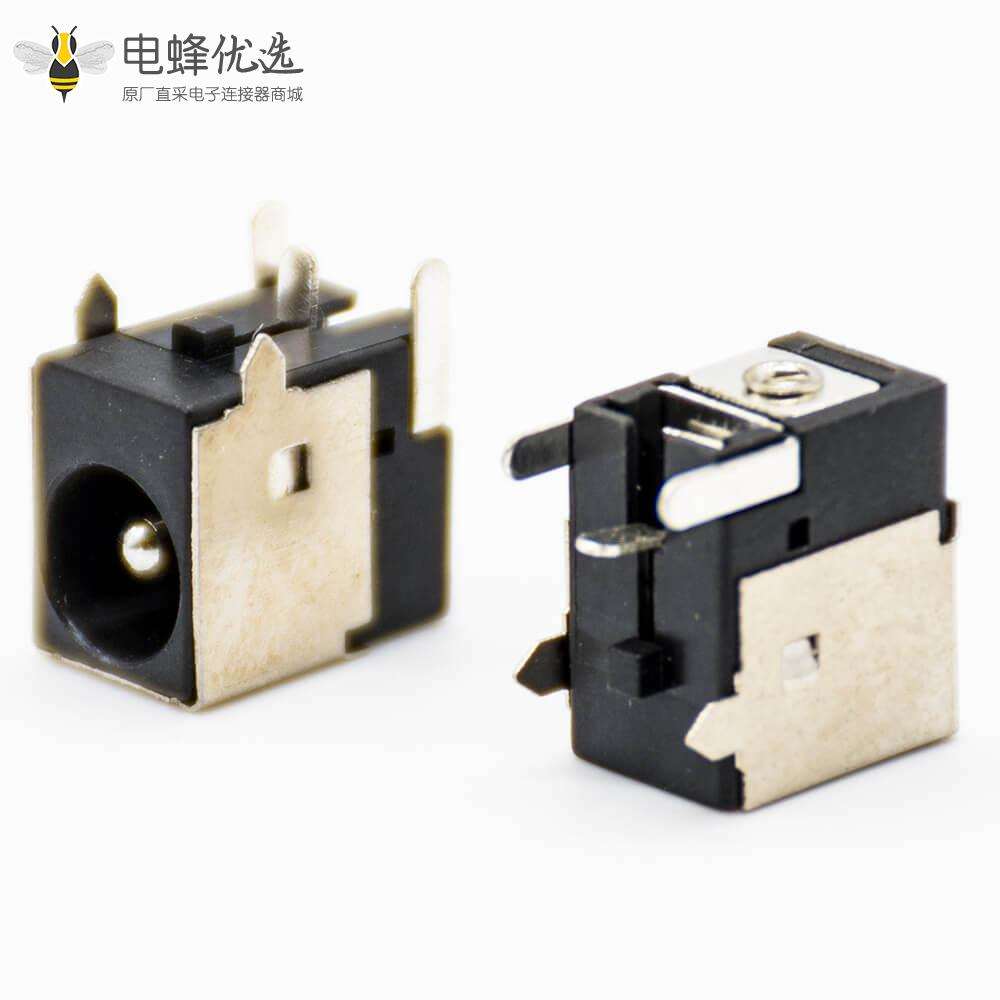 dc电源插座公插座,插孔贴片焊接弯式不带屏蔽塑料