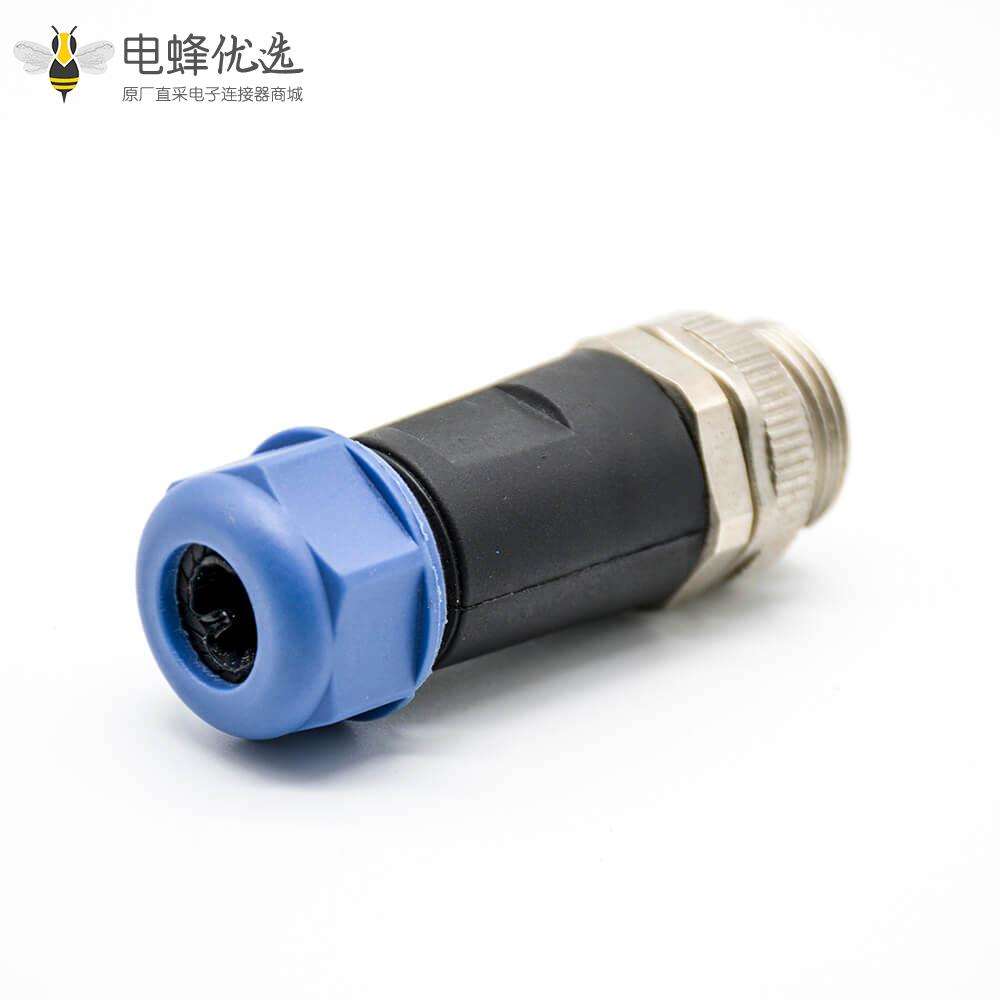 7/8连接器3芯公头接线焊线直式组装式不带屏蔽