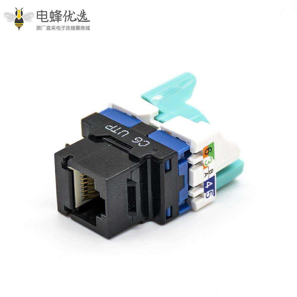 六类网络模块免打单端口插孔8芯直式面板安装不带屏蔽