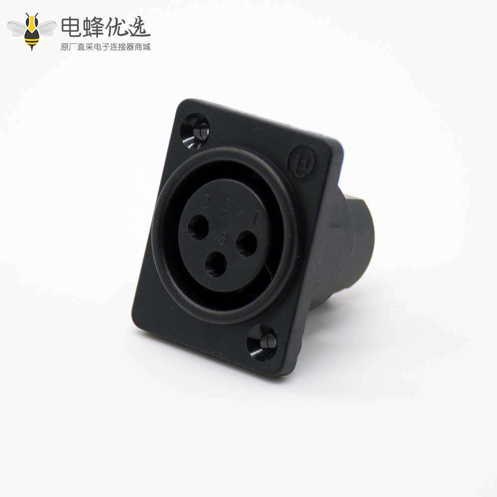 音响专业插座3针XLR母插座插孔直式面板安装