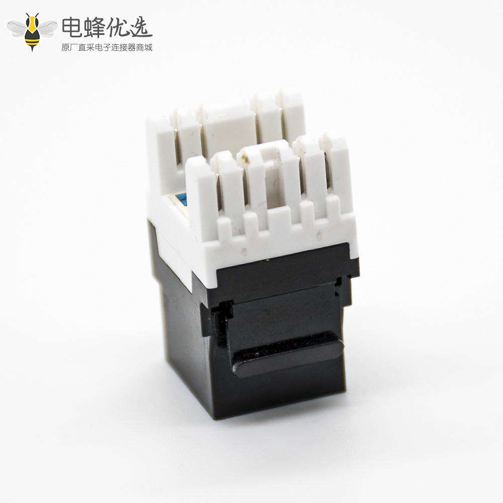 180度RJ45模块六类非屏蔽面板安装Cat6单端口