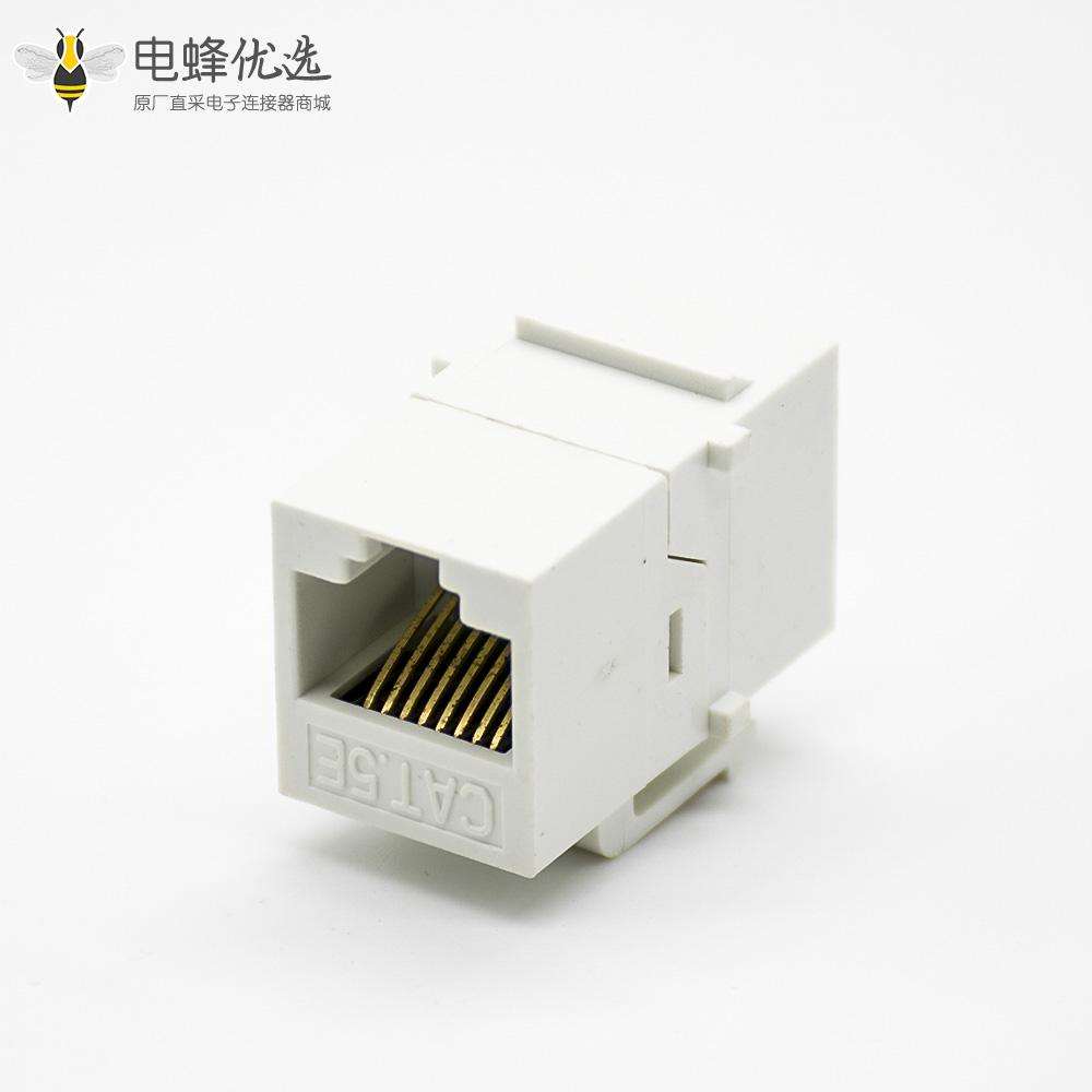 RJ45插座接口单端口插孔不带屏蔽超五类直通网络模块