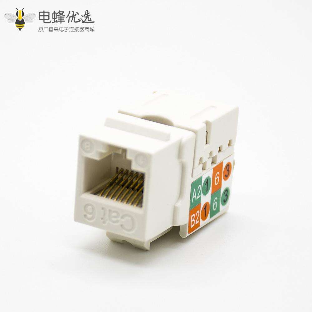 RJ45网络接口模块非屏蔽弯式90&deg;CAT6单端口8P8C
