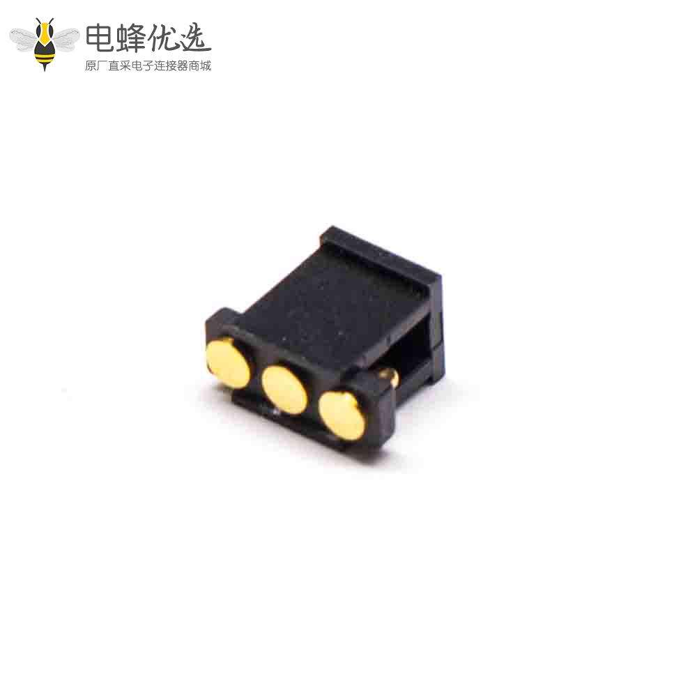 弹簧针连接器R型侧放式3芯间距2.5MM单排Pogo Pin连接器