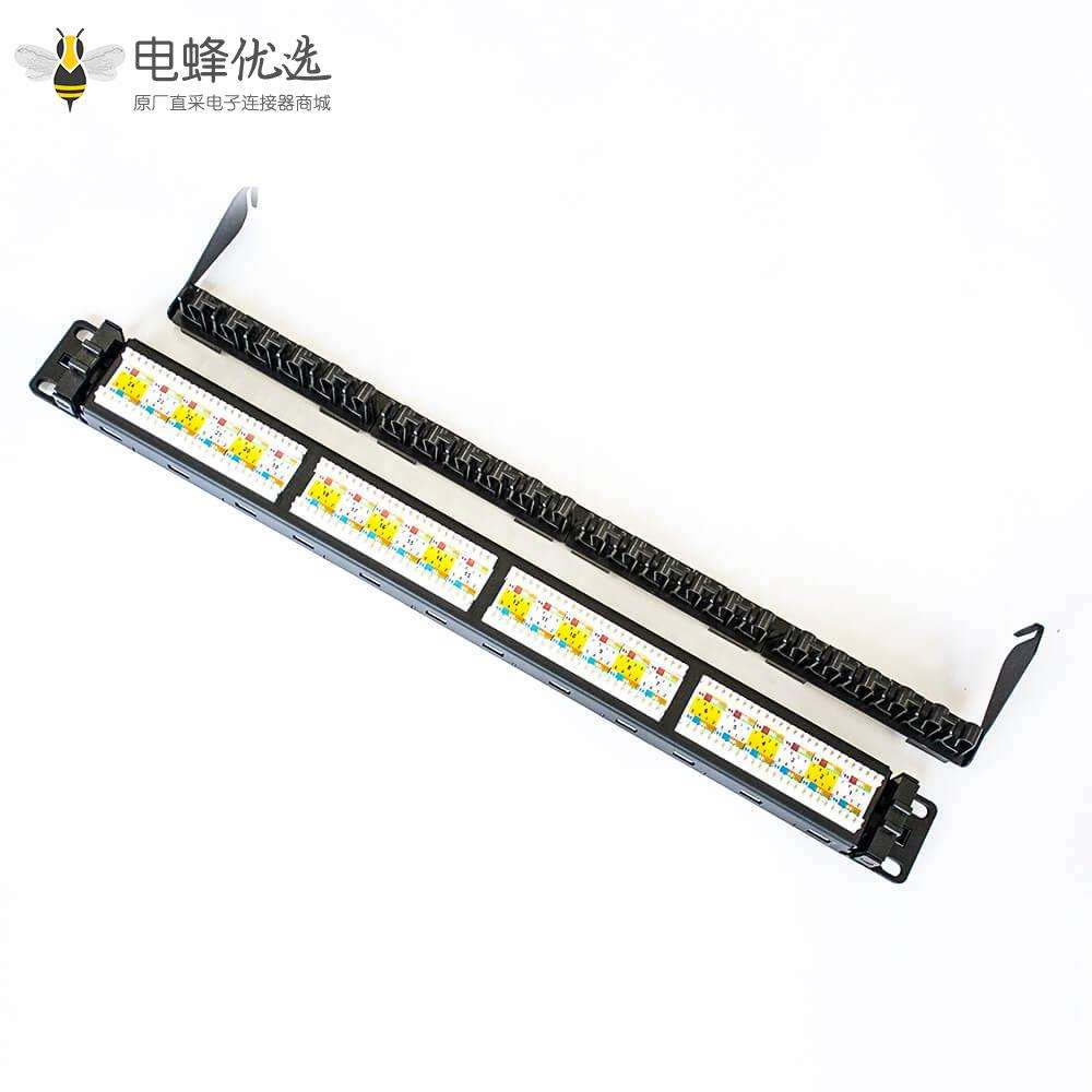 110电话配线架双IDC不带屏蔽24端口19英寸用于超五类线材