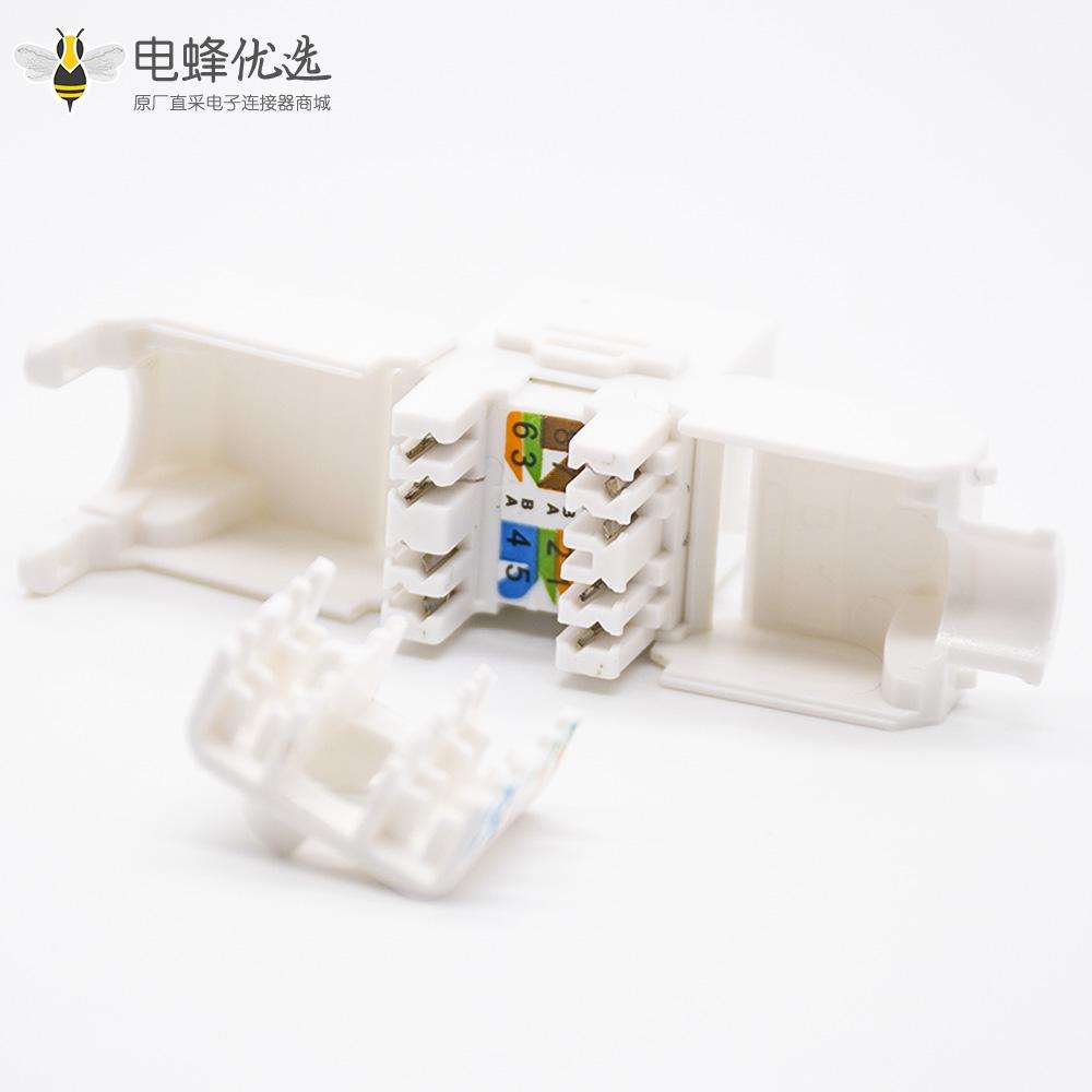 RJ45信息插座不带屏蔽8P8C直式面板安装CAT6A网络接口模块