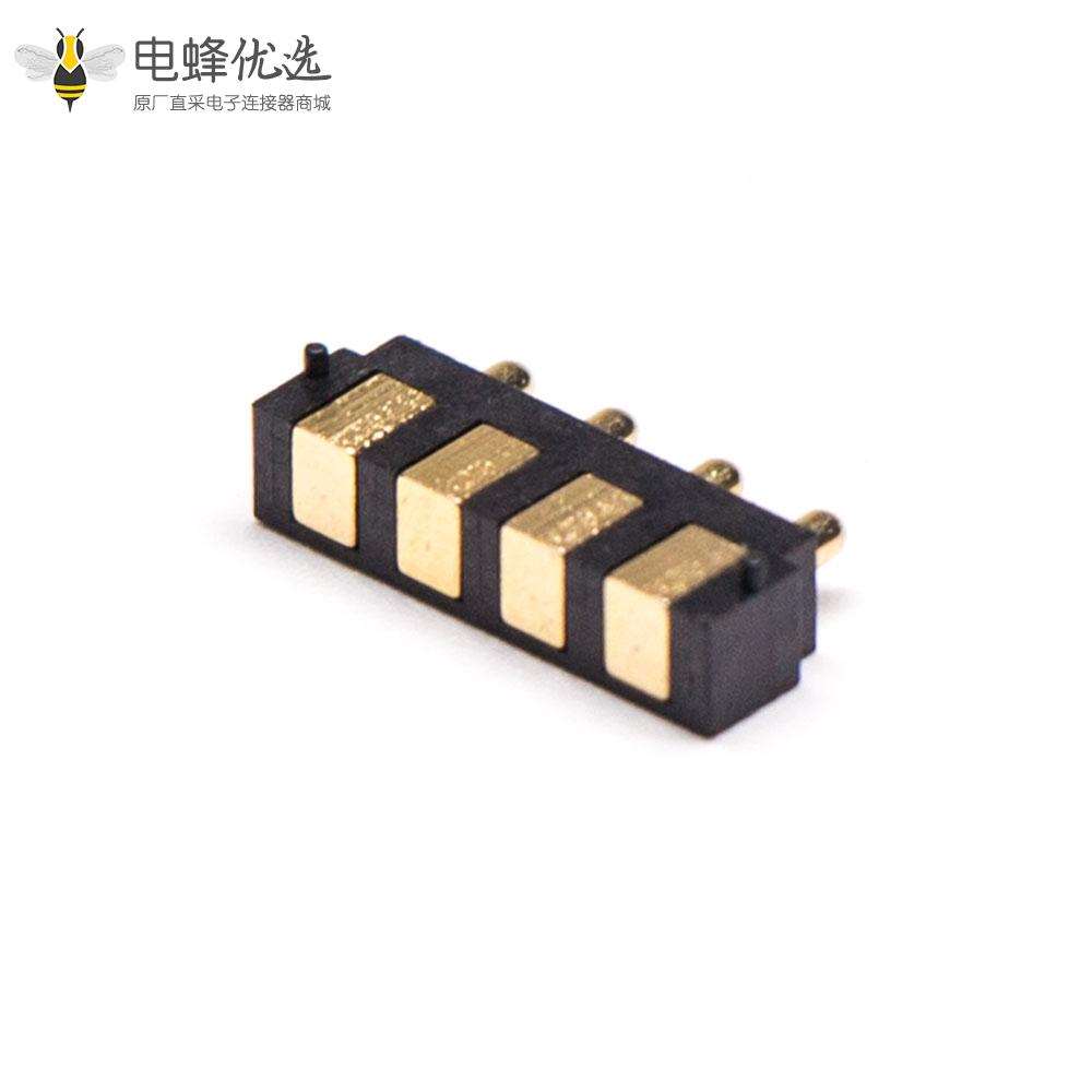 弹簧针焊接多Pin系列F型4芯2.5MM平放焊接式Pogo Pin连接器